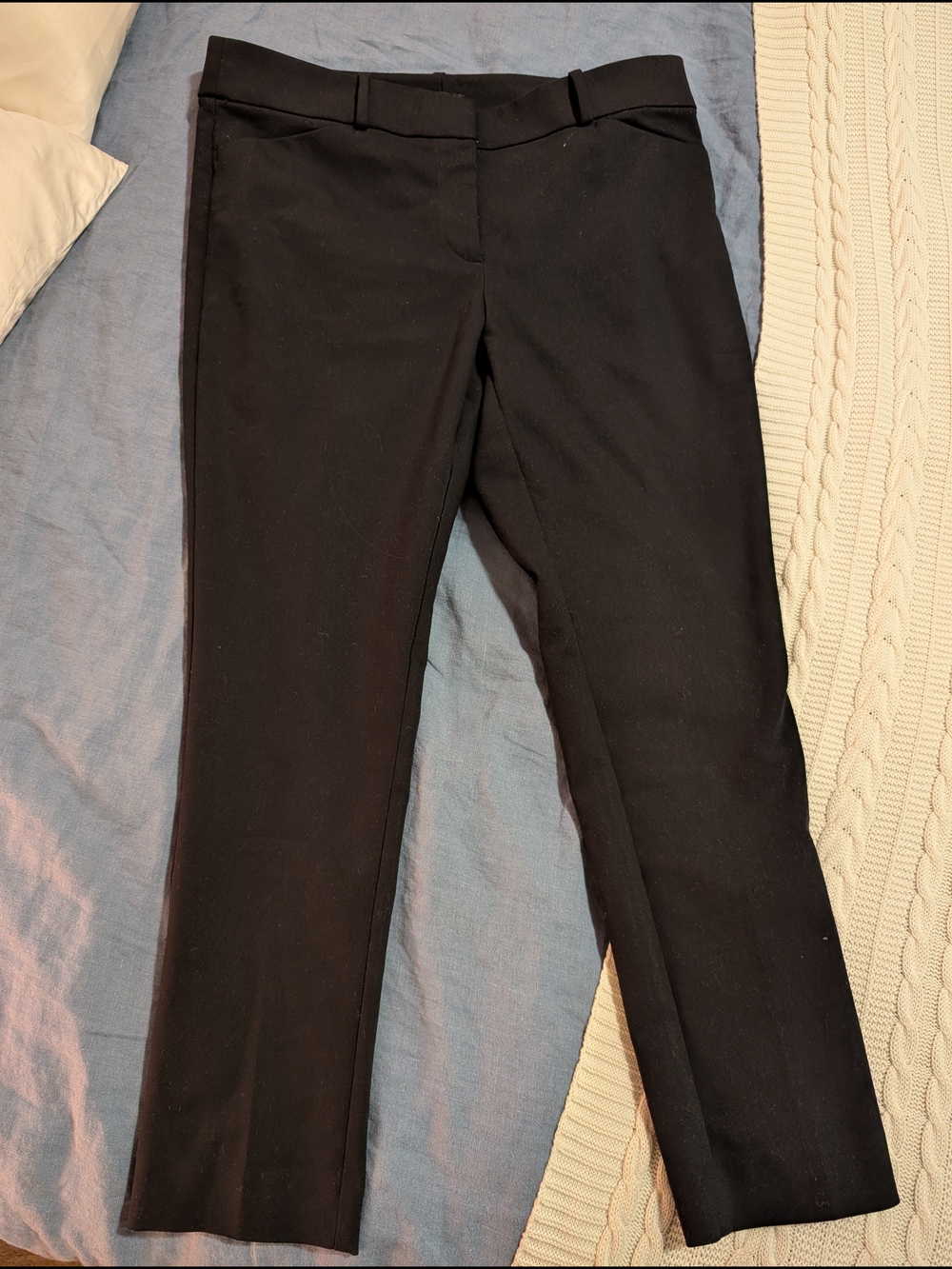 Loft 8P Classic Black Women's Dress Pants - Slim Straight With Back Seam Detail